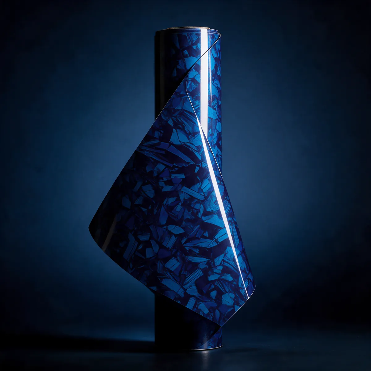 Carbono Forjado Azul — muestra de vinil wrap