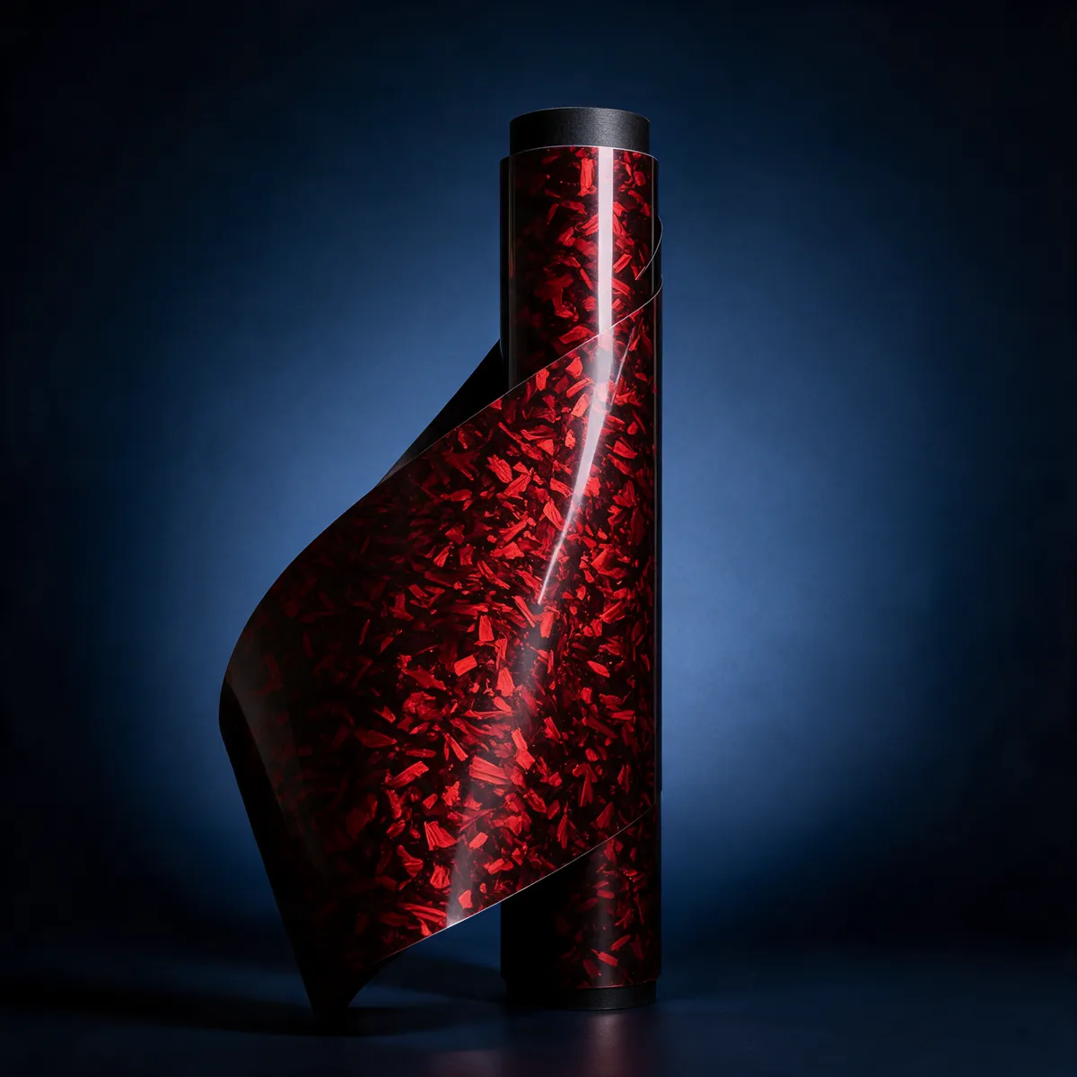 Carbono Forjado Rojo — muestra de vinil wrap